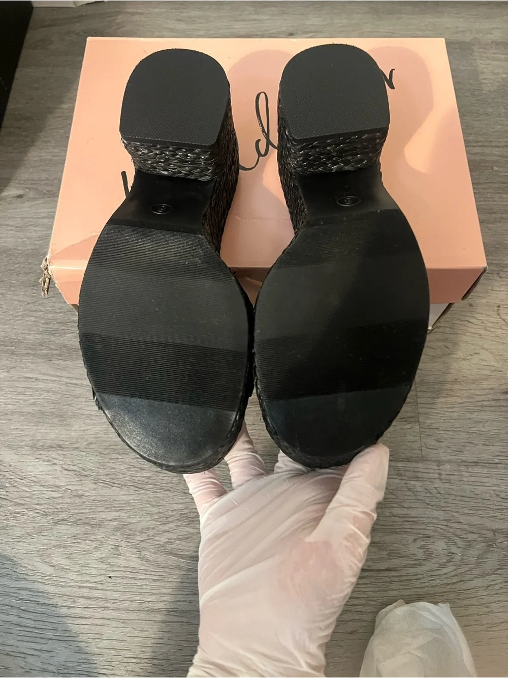Wild Pair Black Braided Platform Slide Sandal, Size 8 New With Box